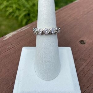 Elegant 925 SS Diamonique Heart Ring